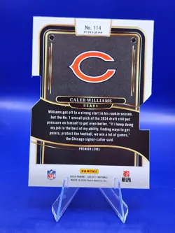 Caleb Williams 2024 Panini Select #114 Silver Prizm Die Cut Rookie - Image 2