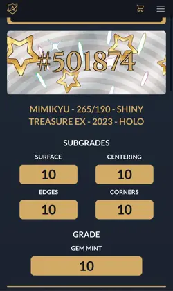 Pokemon TCG Mimikyu 265/190 Shiny Treasure Ex - Jap - Ace 10 - Image 3