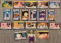 Dragon Ball Z Carddass Card Lot Vintage TCG CCG 1989-1990, 18 cards - Image 1