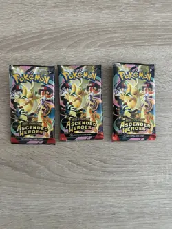 Pokemon Cards Ascended Heroes EMPTY Artwork Packs X3 With Bonus Gift - Image 1