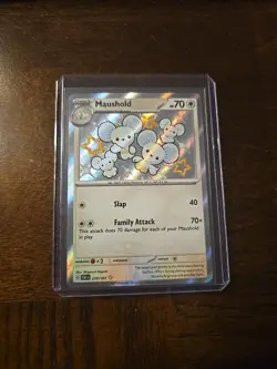 Maushold 210/091 Paldean Fates Baby Shiny Holo Rare Pokemon Card TCG - Image 1