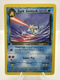 Dark Golduck 37/82 Pokemon TCG 1st Edition Team Rocket Vintage 2000 Card - Image 1