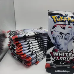 30x White Flare Booster Pack Lot of 30 Factory Sealed Pokemon TCG - Image 2