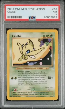 2001 POKEMON NEO REVELATION #16 CELEBI PSA 7 - Image 1