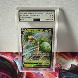 2022 Pokemon PokeMon Go Alolan Exeggutor V Holo Japanese 005/071 AGS 10 - Image 1