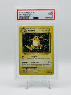 2016 Pokemon XY - Evolutions - #36 - Raichu-Holo - PSA 9 - Image 1