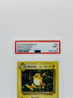 2016 Pokemon XY - Evolutions - #36 - Raichu-Holo - PSA 9 - Image 3