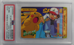 Pokemon Carddass #215 Pikachu & Ash Vending Series 6 1999 Japanese PSA 8 - Image 1