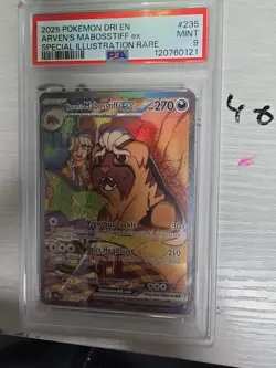 2025 POKEMON DRI EN-DESTINED RIVALS #235 ARVEN'S MABOSSTIFF EX PSA 9 - Image 4