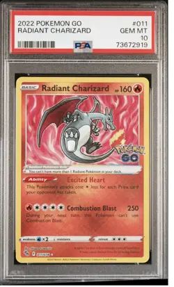 2022 POKEMON GO #011 RADIANT CHARIZARD PSA 10 - Image 1