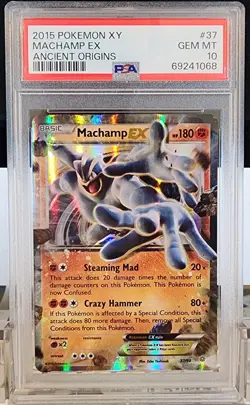 2015 Machamp Ex Ancient Origins #37 PSA Gem Mint 10 pokemon - Image 1