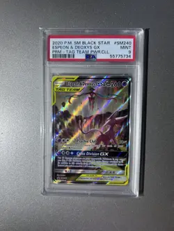 Espeon & Deoxys GX #SM240 - 2020 Pokemon Sun Moon Tag Team Powers Promo PSA 9 - Image 1
