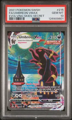 Umbreon VMAX 215/203 Alt Art Secret Rare Evolving Skies Pokemon PSA 10 - Image 5