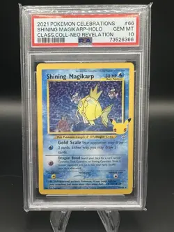 Pokemon 2021 Shining Magikarp 66/64 Celebrations Classic Collection Holo PSA 10 - Image 1