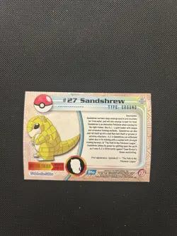 Sandshrew #27 | Topps TV Animation Series | Non Holo Pokemon Card HP - Image 2