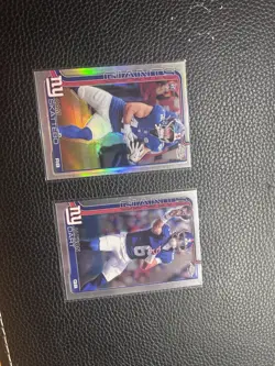 2025 Topps Chrome Cam Skattebo Refractor, Jaxson Dart Base Rc - Image 1