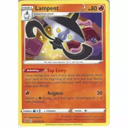 032/192 Lampent | Uncommon Pokemon Trading Card Game Sword & Shield Rebel Clash - Image 1