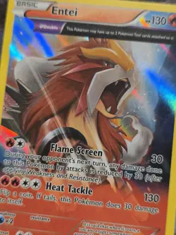 Entei 15/98 XY Ancient Origins Holo Rare Half Art Pokemon Card - Image 2