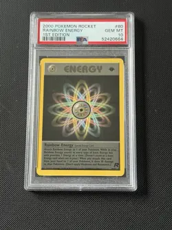 Pokemon Cards - PSA 10 1st Edition Rainbow Energy 80/82 - Team Rocket - GEM MT - Image 1