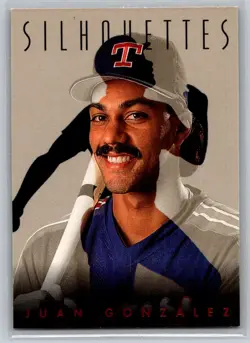 💎1993 Studio Baseball Silhouettes #4 Juan Gonzalez - Texas Rangers💎 - Image 1