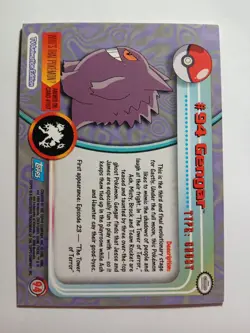 Topps Pokemon Card Gengar #94 Non-Holo Blue Label First Print - Image 2