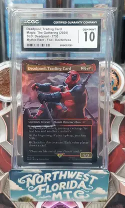 CGC Gem Mint 10- SLD: Deadpool (2025) - Deadpool, Trading Card (Foil) Borderless - Image 1