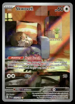 Pokemon Cards Skwovet 222/198 Scarlet & Violet Illustration Rare NM *3 - Image 1