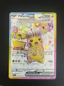Pikachu ex 219/191 EX Ultra Rare Full Art Holo Sv08: Surging Sparks Pokemon Card - Image 1