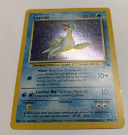 Lapras 10/62- Fossil Unlimited Pokemon Card Holo Rare - LP - Image 2