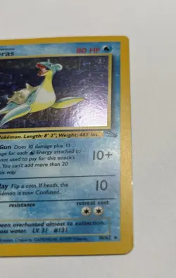 Lapras 10/62- Fossil Unlimited Pokemon Card Holo Rare - LP - Image 3
