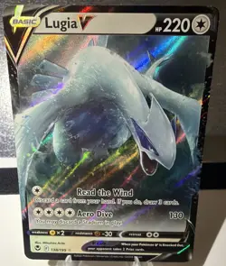 Pokemon Lugia v TCG 138/195 Sword & Shield Silver Tempest Holo Card - NM! - Image 1