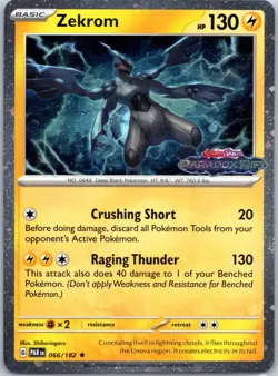Zekrom (Paradox Rift Stamped) Rare Miscellaneous Cards & Products 066/182 NM - Image 1