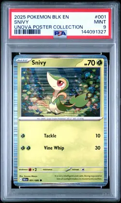 2025 POKEMON BLK EN-BLACK BOLT UNOVA POSTER COLL #001 SNIVY PSA 9 - Image 1