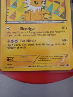 Pokemon Jolteon Black And White BW91 Black Star Promo Holo Rare - Image 2