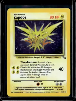 Pokemon Fossil Zapdos (15) Holo 15/62 - Image 1