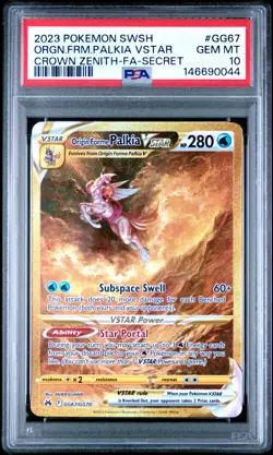POKEMON SWORD & SHIELD CROWN ZENITH FULL ART/ORIGIN FORME PALKIA VSTAR PSA 10 - Image 1