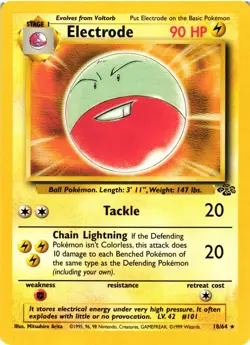 Pokemon TCG Jungle Unlimited Electrode 18/64 Non-Holo LP - Image 1