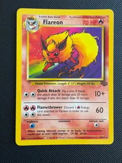 Vintage Pokemon TCG - Flareon Non Holo 19/64 - Jungle - LP/MP - Image 1
