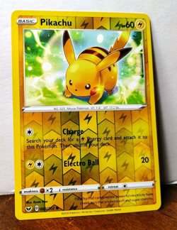 POKEMON PIKACHU 065/202 REVERSE HOLO SWORD & SHIELD LP - Image 1