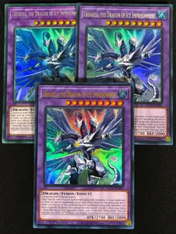 Yugioh Trishula The Dragon of the Icy Imprisonment BLC1-EN045 1st Ultra x3 (NM) - Image 1
