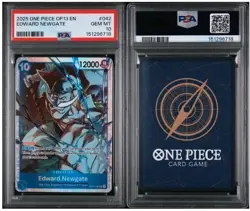 2025 ONE PIECE OP13 CARRYING ON HIS WILL 042 EDWARD NEWGATE PSA 10 Very Low POP - Image 2