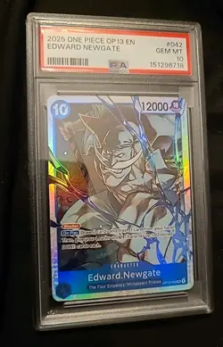 2025 ONE PIECE OP13 CARRYING ON HIS WILL 042 EDWARD NEWGATE PSA 10 Very Low POP - Image 3