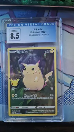 Pikachu Celebrations 005/025. graded 8.5 NM/Mint+ pokemon card - Image 1