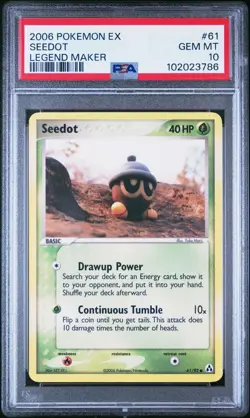 2006 Pokemon EX Legend Maker # 61 Seedot PSA 10 Card GEM MINT! Low Pop! Pop 7 - Image 1