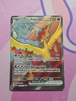 Team Rocket's Moltres ex 208/182 Destined Rivals Full Art Pokemon Card NM - Image 1