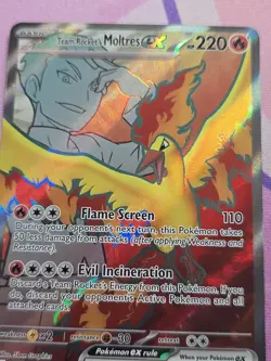 Team Rocket's Moltres ex 208/182 Destined Rivals Full Art Pokemon Card NM - Image 2