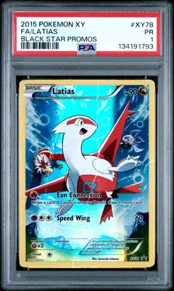 2015 POKEMON XY BLACK STAR PROMOS #XY78 FULL ART/LATIAS PSA 1 - Image 1