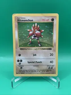 Hitmonchan 7/102 Base Set Shadowless Holo MP Rare WOTC Pokemon TCG Vintage - Image 1