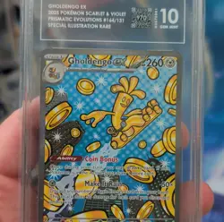 Pokemon TCG Gholdengo EX Prismatic Evolutions TAG 10 164/131 2025 970 PTS SUB - Image 2