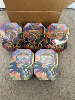 Pokemon Mega Charizard Tin - Mega Charizard X & Y ex (Lot Of 5) - Image 1